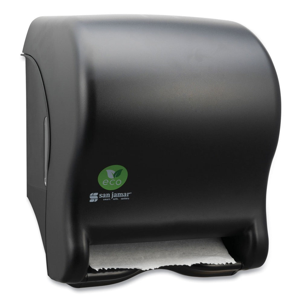 San Jamar T8000REBK 9.1 in. x 14.4 in. x 11.8 in. Ecological Automatic Towel Dispenser - Black