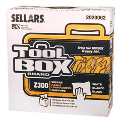 Sellars 1-Ply 8.5 x 16.5 Z300 Pop-Up Wipers - White (8/Carton)