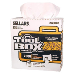 Sellars 1-Ply 8.5 x 16.5 Z300 Pop-Up Wipers - White (8/Carton)