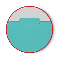 Smead 1/3-Cut Tabs Assorted Letter Size 0.75 in. Expansion Interior File Folders - Aqua (100/Box)