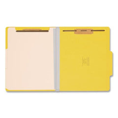 Smead 2 in. Expansion Top Tab Classification Folders with 6 SafeSHIELD Fasteners - Letter Size/Yellow Exterior (10/Box)