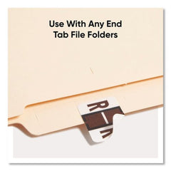 Smead 1 in. x 1.25 in. R Color-Coded End Tab Filing Labels - White (500/Roll)
