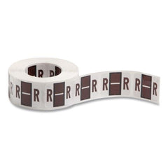 Smead 1 in. x 1.25 in. R Color-Coded End Tab Filing Labels - White (500/Roll)
