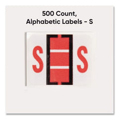 Smead 1 in. x 1.25 in. S Color-Coded End Tab Filing Labels - White (1-Roll)