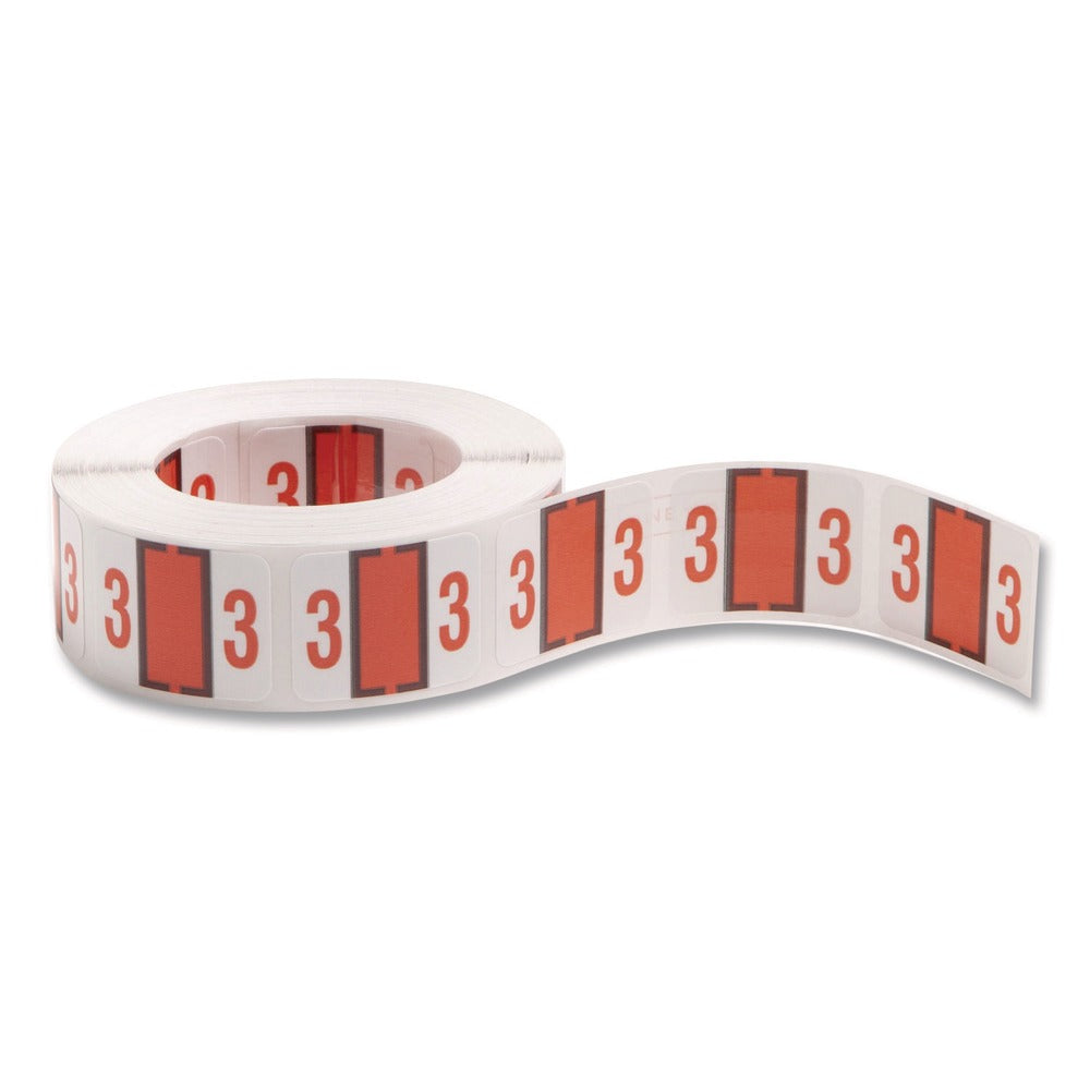 Smead 1 in. x 1.25 in. 3 Numerical End Tab File Folder Labels - White (1-Roll)