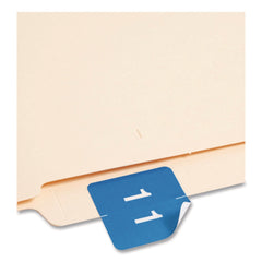 Smead 1.5 in. x 1.5 in. 1 Numerical End Tab File Folder Labels - Light Blue (1-Roll)