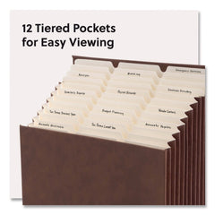 Smead Stadium File 10.5-in Expansion 12 Sections 1/3-Cut Tabs Letter Size Saddle