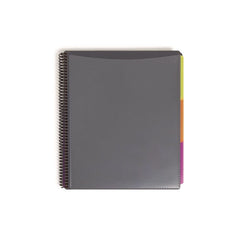 Smead 24 Letter-Size Sleeves Poly Project Organizer - Gray with Bright Pockets
