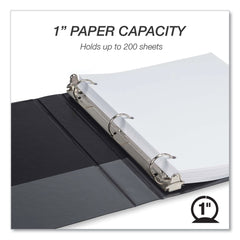 Samsill 11 in. x 8.5 in. 1 in. Capacity 3 Rings Biobased Round Ring Binder - Black