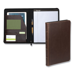 Samsill 11 in. x 8.5 in. Dark Brown Vinyl Vintage Hardback Zipper Portfolio