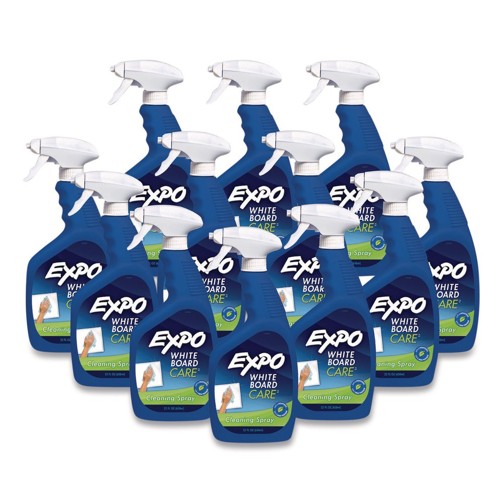 EXPO White Board CARE Dry Erase Surface Cleaner, 22 oz Spray Bottle, 12/Carton