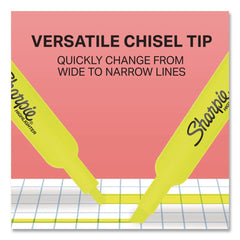 Sharpie Tank-Style Chisel Tip Highlighters - Fluorescent Yellow Ink/Yellow Barrel (4/Pack)