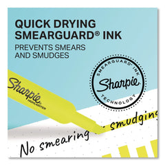 Sharpie Tank-Style Chisel Tip Highlighters - Fluorescent Yellow Ink/Yellow Barrel (4/Pack)