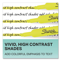 Sharpie Tank-Style Chisel Tip Highlighters - Fluorescent Yellow Ink/Yellow Barrel (4/Pack)