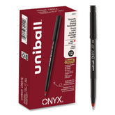uni-ball ONYX Extra-Fine 0.5 mm Roller Ball Pen - Black/Red Barrel (1-Dozen)