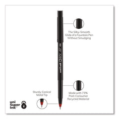 uni-ball ONYX Extra-Fine 0.5 mm Roller Ball Pen - Black/Red Barrel (1-Dozen)