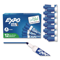 EXPO Low-Odor Bullet Tip Dry-Erase Marker - Medium/Blue (1-Dozen)