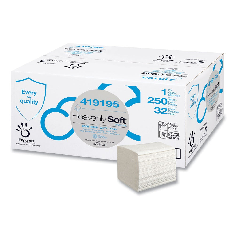 Papernet 1-Ply 4.1 x 5.1 Heavenly Soft Special Door Tissue - White (32/Carton)