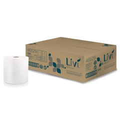 Livi VPG Select 8 in. x 800 ft. 1-Ply Hard Wound Roll Towel - White (6/Carton)