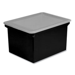Storex 13.9 in. x 18.3 in. x 10.6 in. Legal/Letter Tote with Comfort Edges - Black (4/Carton)
