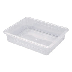Storex Storage Tray, Flat, 1.69 gal, 10.65-in x 13.17-in x 2.96-in, Translucent, 5/Pack