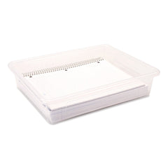 Storex Storage Tray, Flat, 1.69 gal, 10.65-in x 13.17-in x 2.96-in, Translucent, 5/Pack