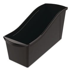 Storex Large Book Bin, 2 gal, 5.3-in x 14.3-in x 7-in, Black, 6/Pack