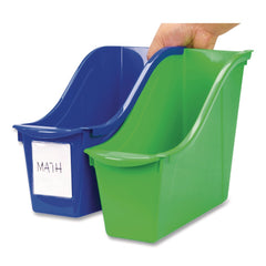 Storex Small Book Bin, 1.5 gal, 4.5-in x 11.75-in x 8.5-in, Black, 6/Pack