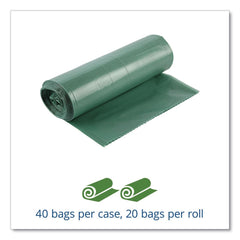 Stout by Envision Controlled Life-Cycle 33 in. x 40 in. 1.1 mil. 33 Gallon Plastic Trash Bags - Green (40/Box)