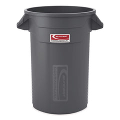 Suncast Commercial Injection Molded Utility Trash Can, 32 gal, Plastic/Resin, Gray