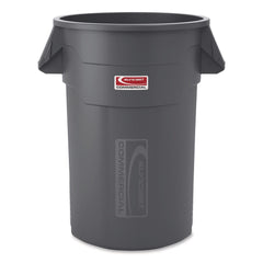 Suncast Commercial Injection Molded Utility Trash Can, 44 gal, Plastic/Resin, Gray