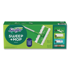 Swiffer Sweep and Mop 12.4 in. x 2.95 in. 2-in-1 Dry/Wet Floor Mopping and Sweeping Kit - Silver Plastic Handle (6/Carton)