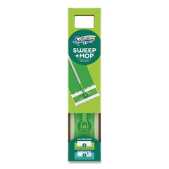 Swiffer Sweep and Mop 12.4 in. x 2.95 in. 2-in-1 Dry/Wet Floor Mopping and Sweeping Kit - Silver Plastic Handle (6/Carton)