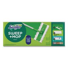 Swiffer Sweep and Mop 12.4 in. x 2.95 in. 2-in-1 Dry/Wet Floor Mopping and Sweeping Kit - Silver Plastic Handle (6/Carton)