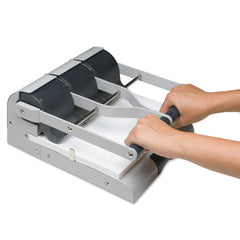 Swingline 160-Sheet Antimicrobial Protected Adjustable 2-To-3 9/32 in. Hole Punch - Putty/Gray