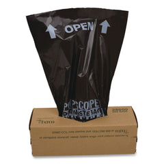 Tatco Dog Waste Bags Open-Face 0.5 gal 8-in x 13-in Black Perforated Roll 200 Bags/Roll 10 Rolls/Carton