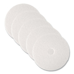 3M 4100 13 in. Diameter Low-Speed Super Polishing Floor Pads - White (5/Carton)