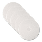 3M 4100-19 19 in. Low-Speed Super Polishing Floor Pads - White (5/Carton)
