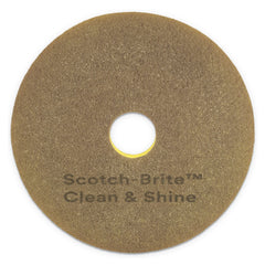 Scotch-Brite Clean and Shine 20 in. Diameter Pad - Brown/Yellow (5/Carton)