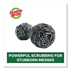 Scotch-Brite Stainless Steel Scrubber - Silver (12/Carton)