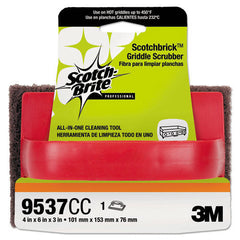 Scotch-Brite PROFESSIONAL Scotchbrick 4 in. x 6 in. x 3 in. Griddle Scrubber - Red/Black (12/Carton)