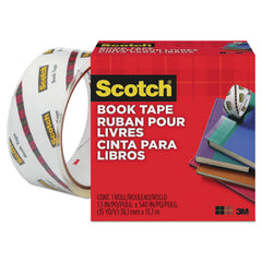 Scotch 1.5 in. x 15 yds 3 in. Core Book Tape - Clear (1-Roll)