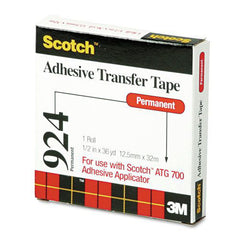 Scotch 0.5 in. x 36 yds ATG Adhesive Permanent Transfer Tape, Holds Up to 0.5 lbs. - Clear (1-Roll)