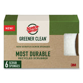 Scotch-Brite 7100290027 Greener Clean 2.6 in. x 3.3 in. x 0.7 in. Non-Scratch Scrub Sponge - White (6/Pack)