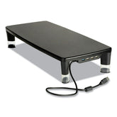 3M 21.6 in. x 9.4 in. x 2.7 in. to 3.9 in. Supports 33 lbs. Monitor Stand - Black/Clear