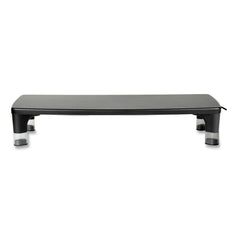 3M 21.6 in. x 9.4 in. x 2.7 in. to 3.9 in. Supports 33 lbs. Monitor Stand - Black/Clear