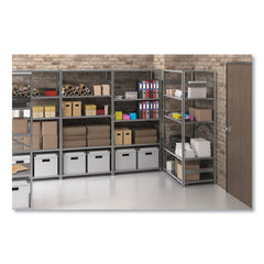Tennsco 36 in. x 12 in. x 75 in. Six-Shelf Closed Commercial Steel Shelving - Medium Gray