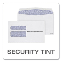Adams 5.63in. x 9in. Gummed Closure Commercial Flap W-2 Laser Double Window Envelope - White (24/Pack)
