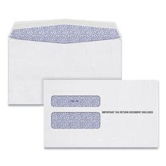 Adams 5.63in. x 9in. Gummed Closure Commercial Flap W-2 Laser Double Window Envelope - White (24/Pack)