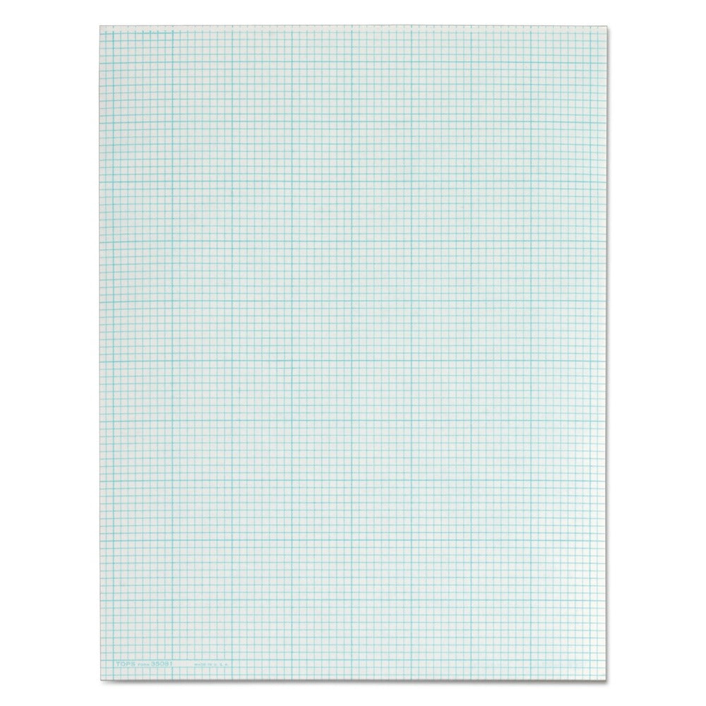 TOPS 8.5 in. x 11 in. (8 sq/in., 1 sq/in.) Cross Section Quadrille Rule Pads - White (50 Sheets/Pad)